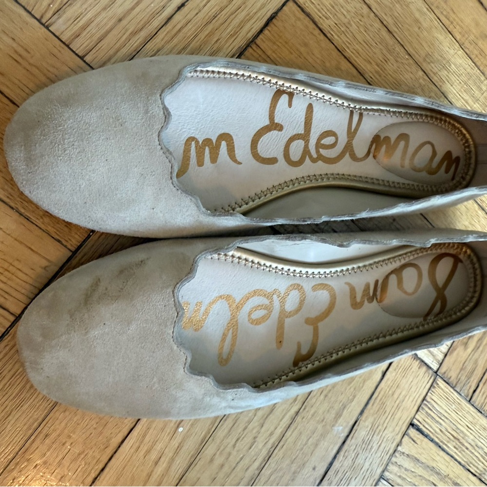 Sam Edelman Women's Beige Suede Flats